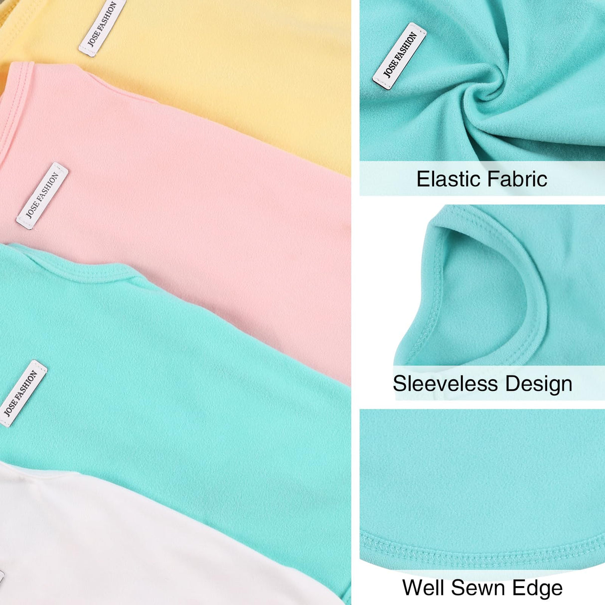 4Pcs Dog Shirt Dog Summer Clothes Sleeveless Doggy T-Shirt Colorful Puppy Tank Tops Breathable Vest Tshirts for Small Medium Dogs Cat Clothing (4pcs(Yellow+White+Blue+Pink), M(5.5-8.8lb))