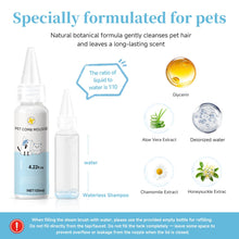 Load image into Gallery viewer, Pet Steam Brush for Dog & Cat - 3-in-1 Steam Grooming Brush for Shedding & Hair Removal - Self Cleaning Spray Comb with Mist for Long Haired Pets - Includes 1*Waterless Shampoo, Blue.