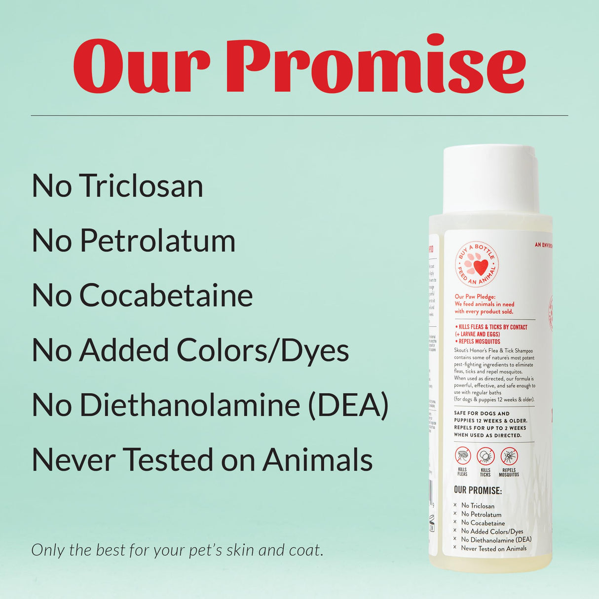 Skout's Honor Flea and Tick Shampoo for Dogs - Natural Peppermint & Cedarwood Formula, Helps to Protect from and Against Fleas, Ticks, and Mosquitos, 16 oz