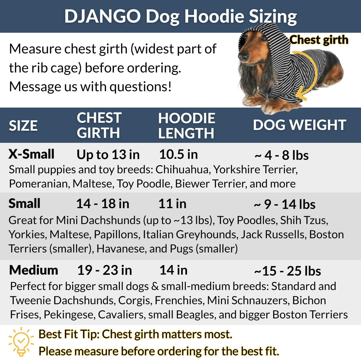 DJANGO Dog Hoodie – Warm, Lightweight, Soft & Stretchy Dog Sweater with Hood, Harness Hole & Elastic Waistband – Cozy Sweatshirt for Small Dogs up to 25 lbs, Dachshunds & Puppies – Crimson Red, Small