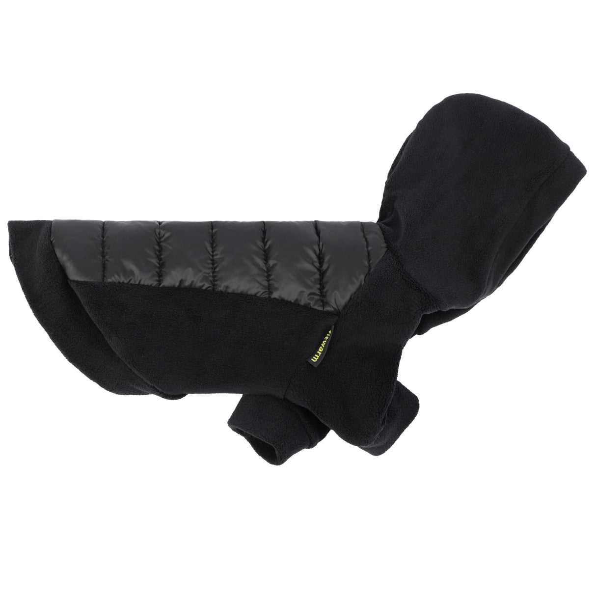 Fitwarm Quilted Fleece Dog Hoodie, Warm Coat, Winter Clothes for Small Dogs Boy Girl, Lightweight Pet Hooded Outfit, Black, XXL