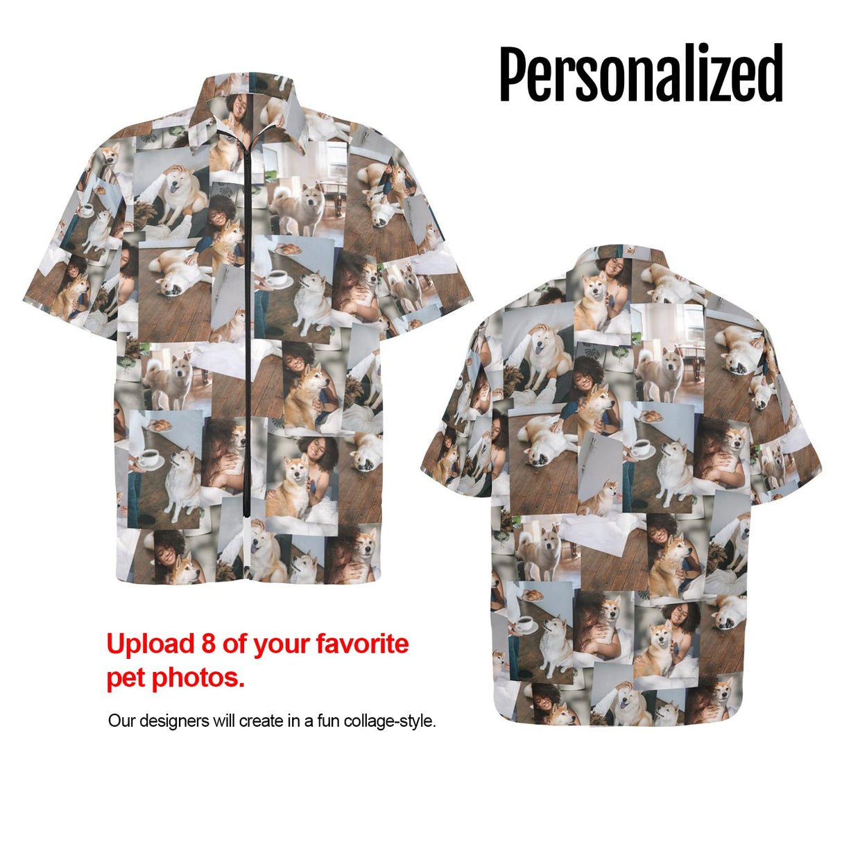 Ussunarts Custom Dog Print Grooming Smock for Pet Groomers β Waterproof Zip Jacket Uniform for Dog Salon Use or Pet Lovers