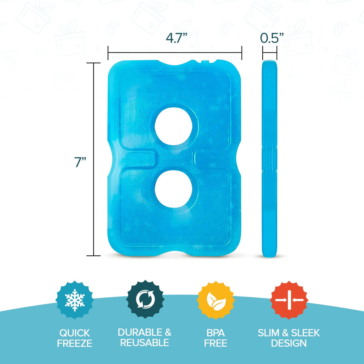 Healthy Packers Ice Packs for Lunch Boxes & Coolers - Freezer Packs - Original Cool Pack | Cooler Accessories for Beach, Camping & Fishing | Slim & Long-Lasting Reusable Ice Pack for Cooler (Set of 4)