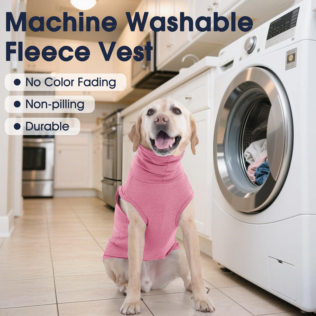 IECOii Small Dog Sweater,Stretch Fleece Vest - Pink, Medium,Warm Pullover for Winter Spring and Fall, Soft & Lightweight Dog Sweatshirt Indoor Outdoor Clothes,Turtleneck for Small Medium Dogs Girl Boy