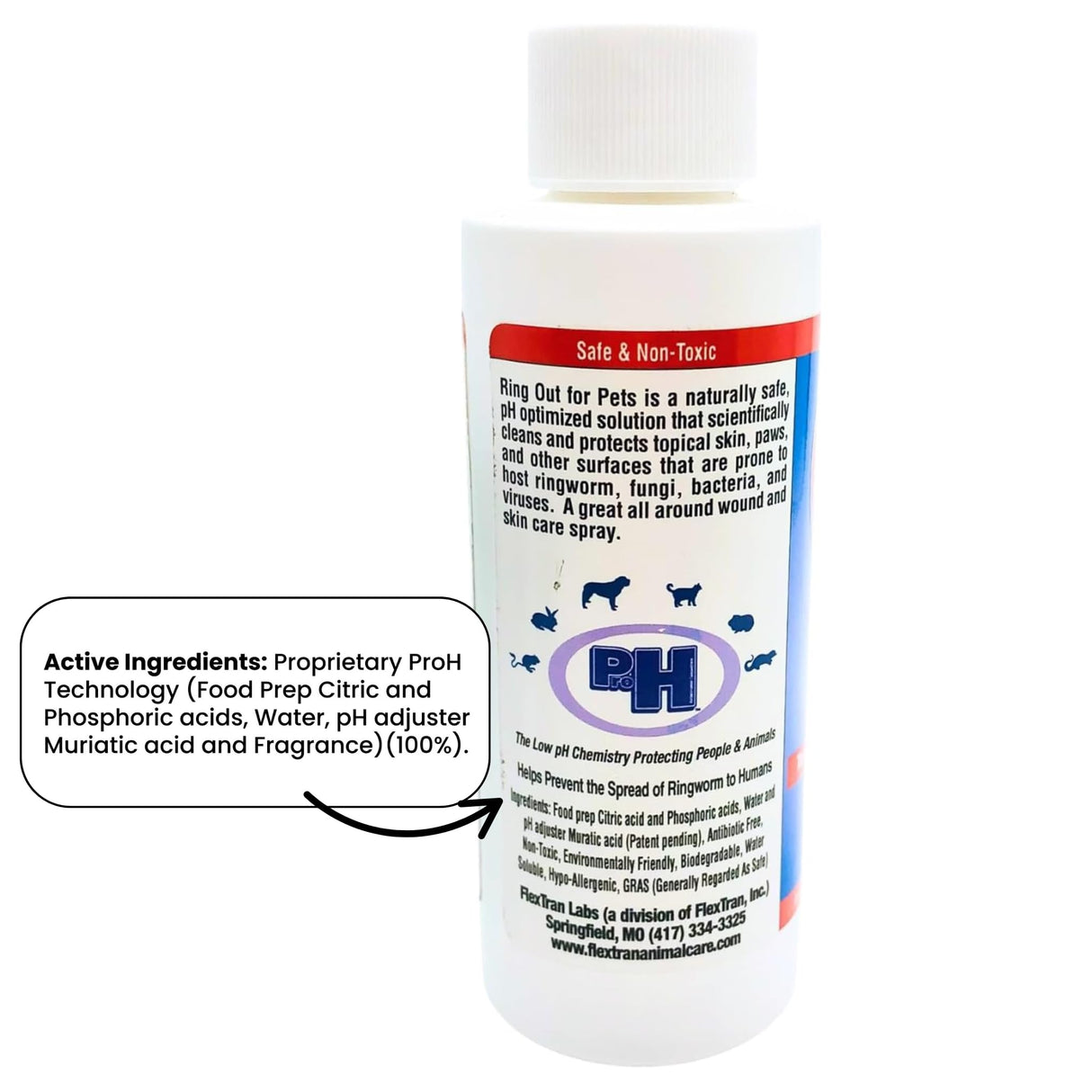 Ring Out for Pets: Control & Help Ringworm | Clean Pets Skin & Paws | Recovery & Itch Relief Calming Spray for Dog, Cat, Guinea Pig, Small or Large Animals/Pet. (Empty Applicator Bottle Included)