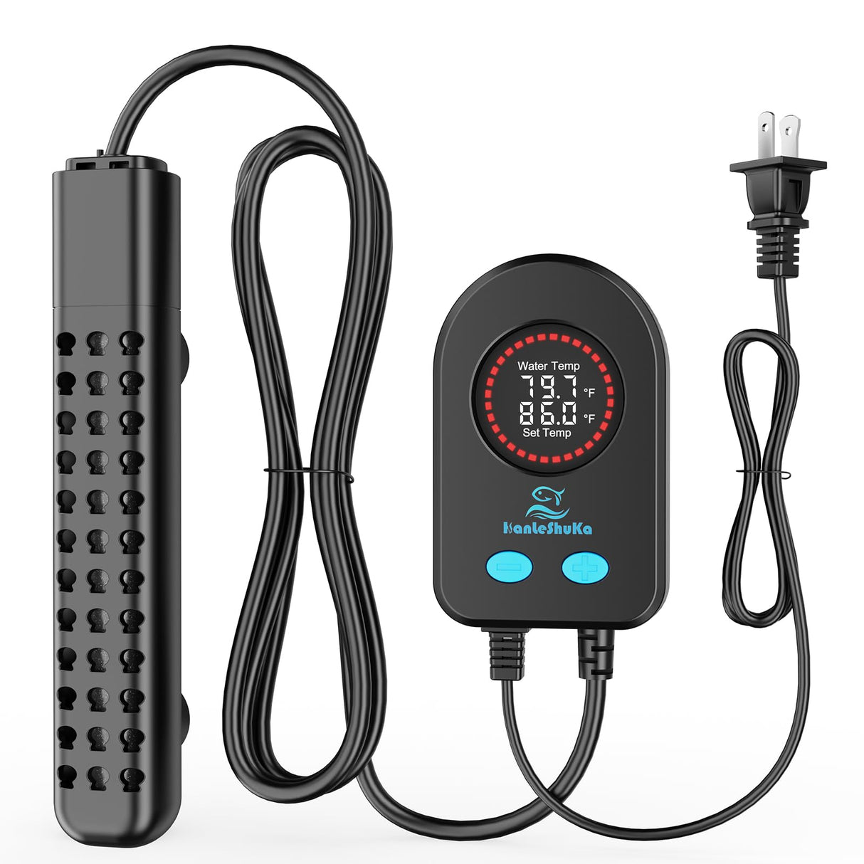 Submersible Aquarium Heater 100W/200W/300W/500W, Fish Tank Heater with high-Temperature Protection and Turtle Tank Heater with Automatic Power-Off When Leaving seawater or Freshwater