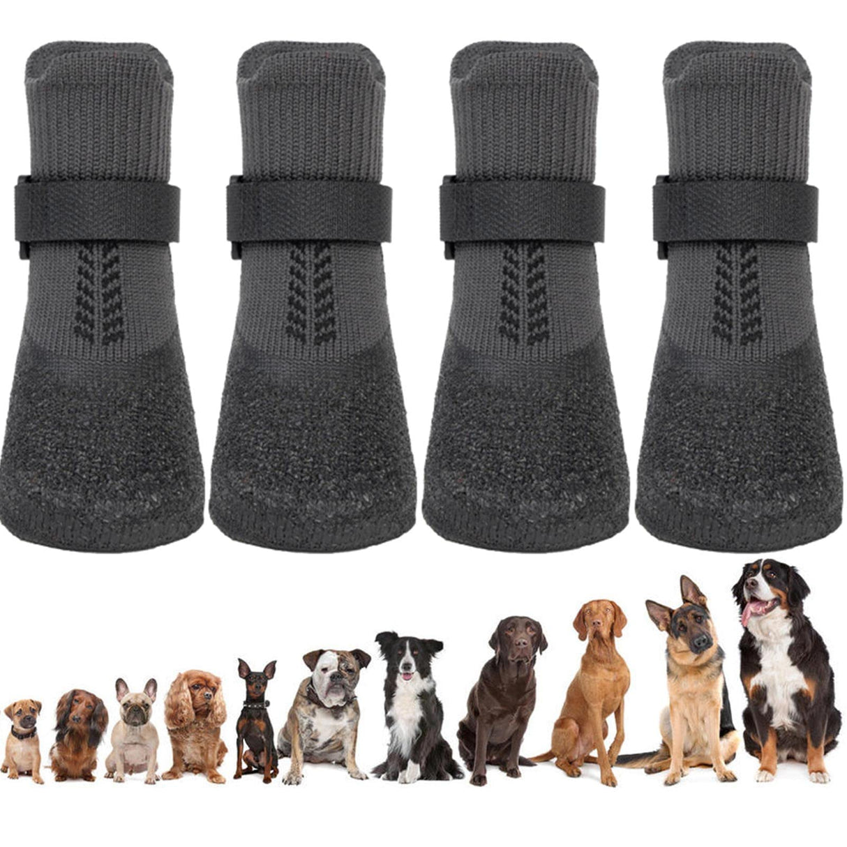 Puppy Dog Socks - Anti-Slip Grip Socks with Rubber & Straps, Non-Slip Paw Protectors for Small to Senior Dogs, Indoor/Outdoor Shoes/Booties for Hardwood & Hot Pavement