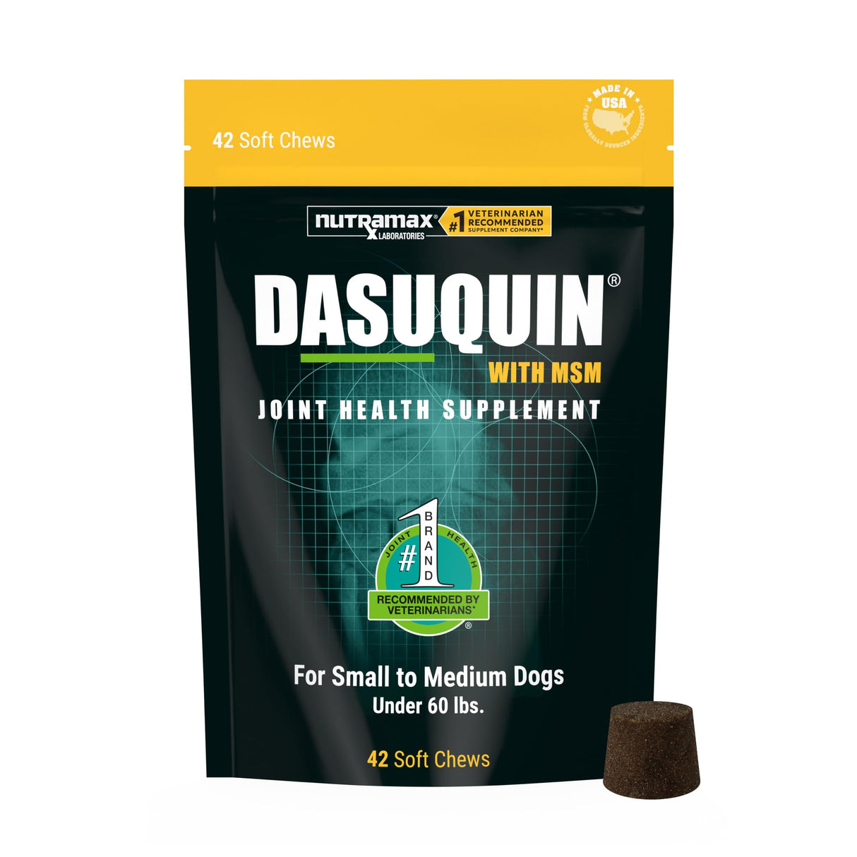 Nutramax Dasuquin for Small to Medium Dogs, Joint Health Supplement, Contains Glucosamine for Dogs, Plus Chondroitin, ASU, MSM and More, Supports Healthy Joints, Soft Chews, 42 Count