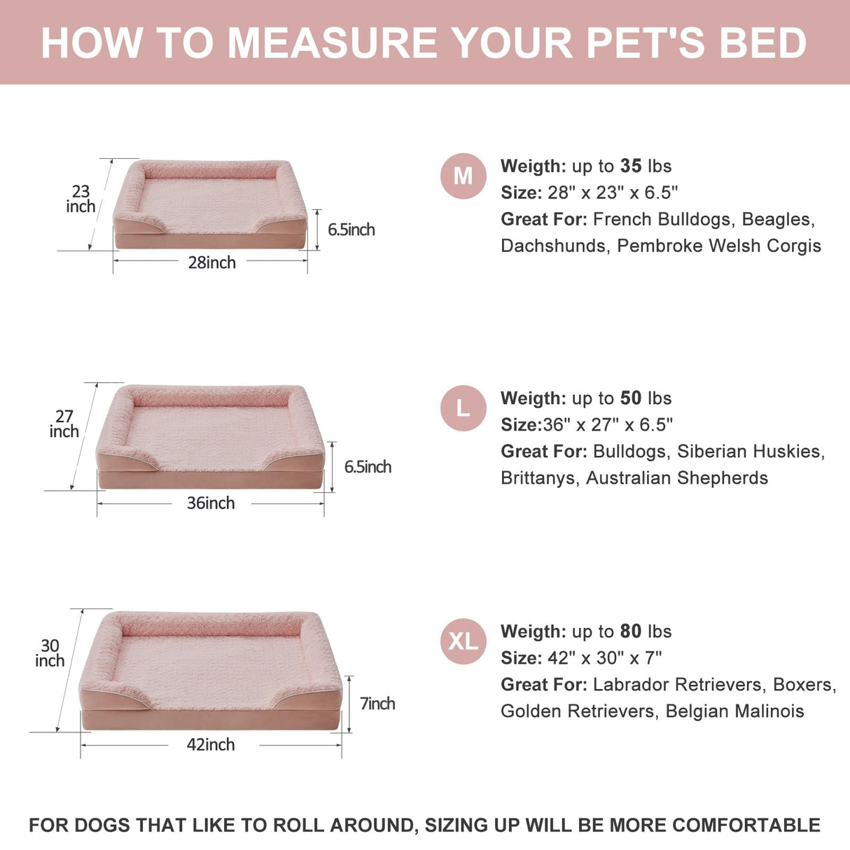 WNPETHOME Dog Beds for Large Sized Dogs, Washable Orthopedic Dog Couch Sofa Bed with Waterproof Lining & Non-Skid Bottom for Pet Sleeping