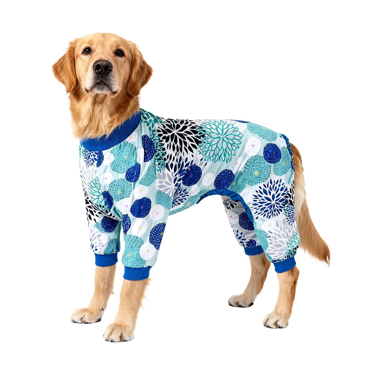 LovinPet Giant Dogs PJS Bodysuit, Pet Pajamas for Dogs, Abstract Geometric Print, Pitbull Clothes, Large Dog Jammies, Pitbull Onesie, Lightweight Pullover Dog Pajamas,2XL