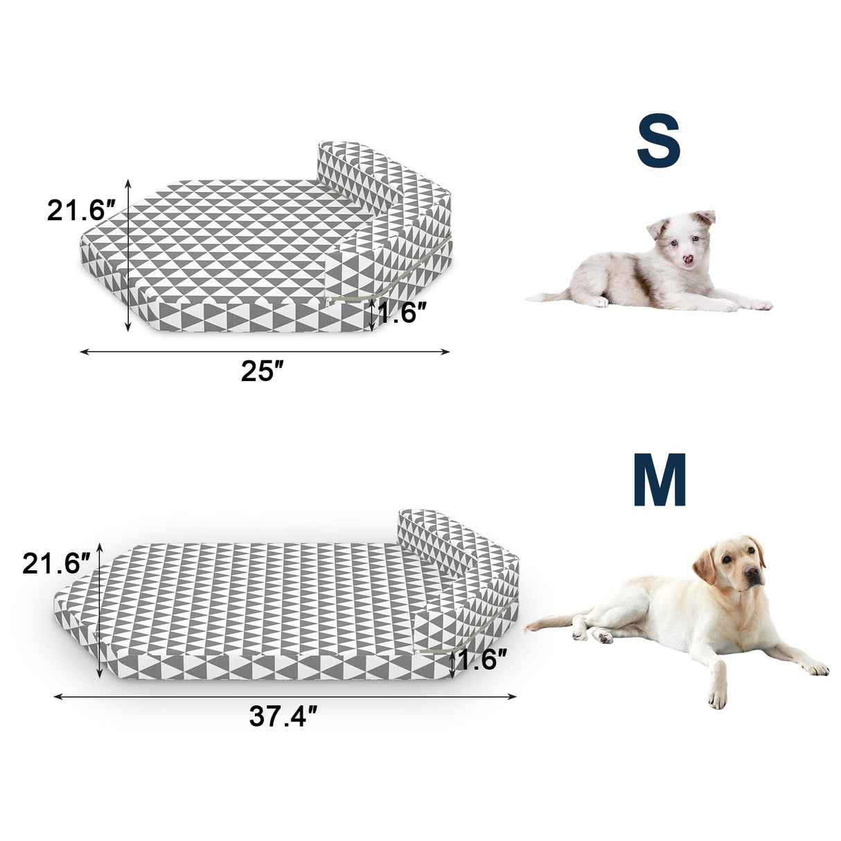 Orthopedic Dog Beds for Small Dogs, Pet Bed with Sides,Removable Bolsters & cleanable Cover,s