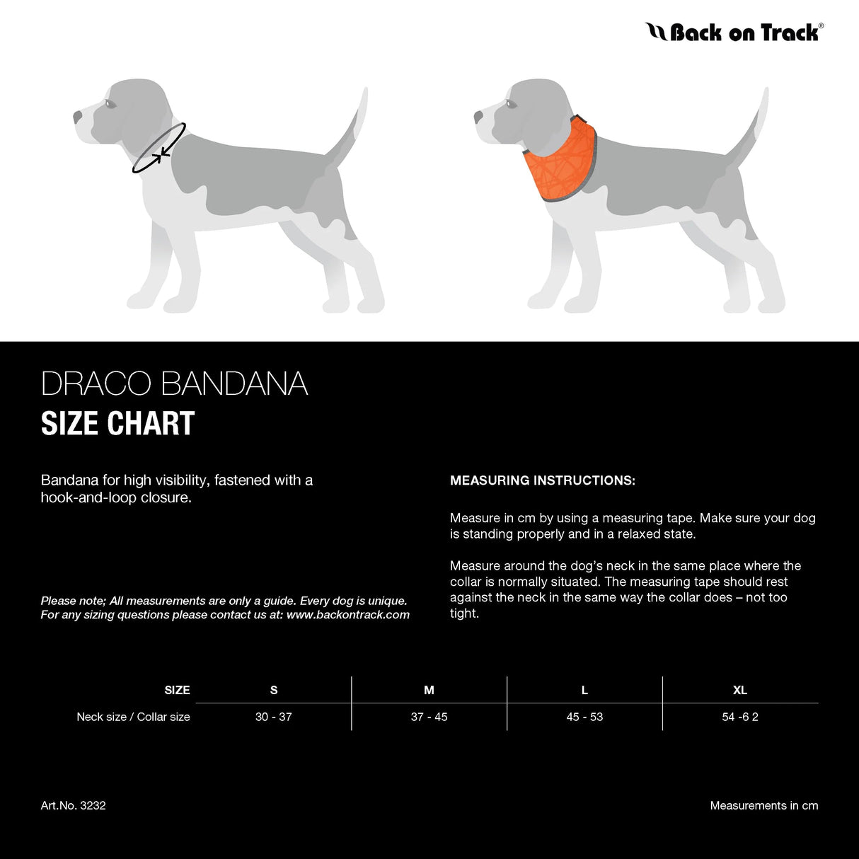 Back on Track Draco High Visibility Reflective Bandana for Active Dogs - Safety and Comfort on Every Adventure, Grey - S