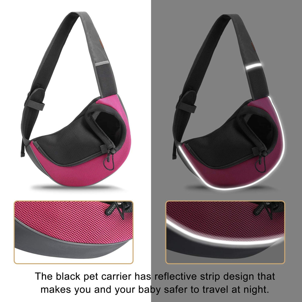 FDJASGY Pet Sling Carrier for Small Dogs Cats,Breathable Mesh Travelling Hand Free Puppy Backpack with Pouch and Adjustable Strap Carrier
