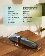 Load image into Gallery viewer, oneisall Quiet Cat Clippers for Matted & Long Hair, 2-Speed Cordless Pet Shaver Grooming Kit for Cats, Small Dogs & Animals (Blue)