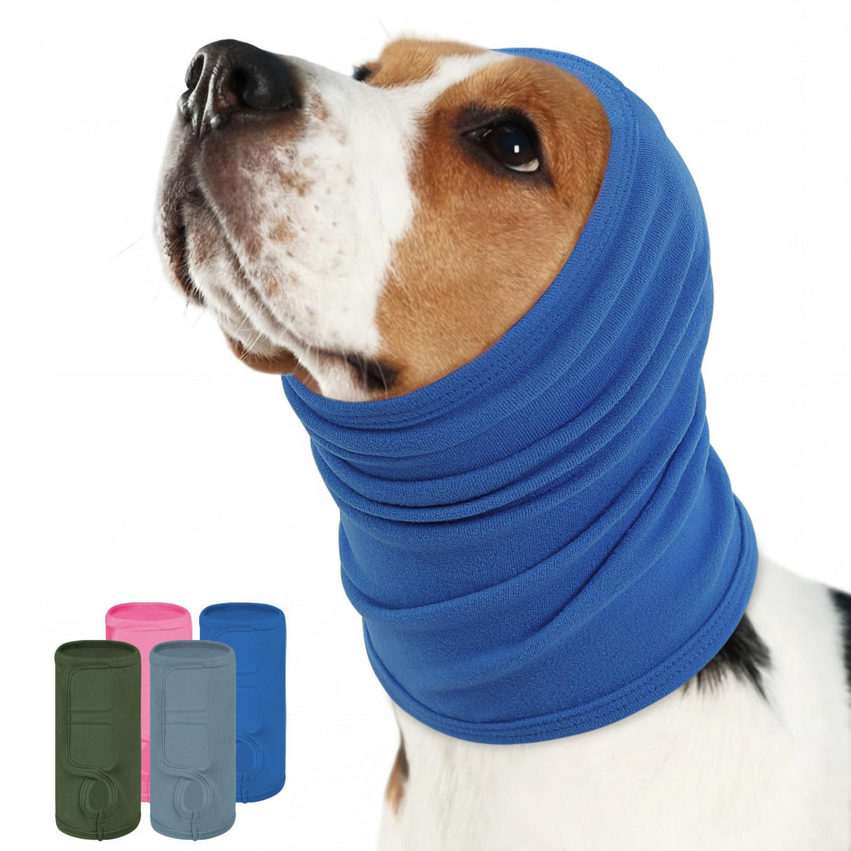 KOESON Dog Calming Hoodie, Adjustable No Shake Ear Wraps for Dogs with Hook & Loop, Soft Dog Ear Muffs Noise Protecion, Pet Head, Ear & Neck Covers for Thunder, Firework, Separation Anxiety, Hematoma