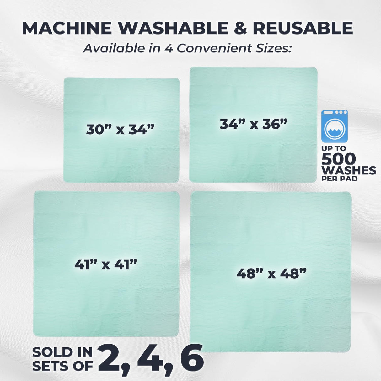 GREEN LIFESTYLE® Washable Underpads - Heavy Absorbency Reusable Bedwetting Incontinence Pads for Kids, Adults, Elderly, and Pets - Toddler Mattress Pads for Bed, Sofa, Couch, Floor (Pack of 2 - 41x41)