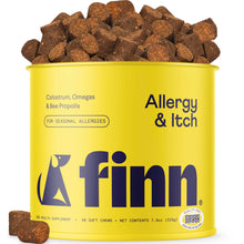 Load image into Gallery viewer, Finn Allergy & Itch for Dogs | Daily Support for Itchy Skin, Immune Health & Seasonal Allergies from Colostrum, Bee Propolis + Probiotics | 90 Soft Chews