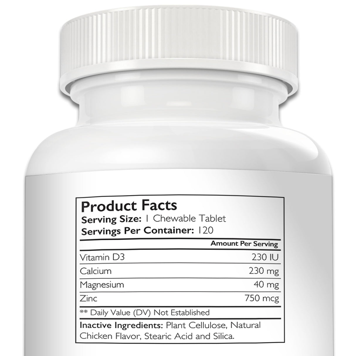 Nutrition Strength Vitamin D for Dogs with Calcium, Magnesium and Zinc to Support Strong Teeth, Bones and Muscles, Promote Mineral Metabolism and a Healthy Immune Function, 120 Chewable Tablets