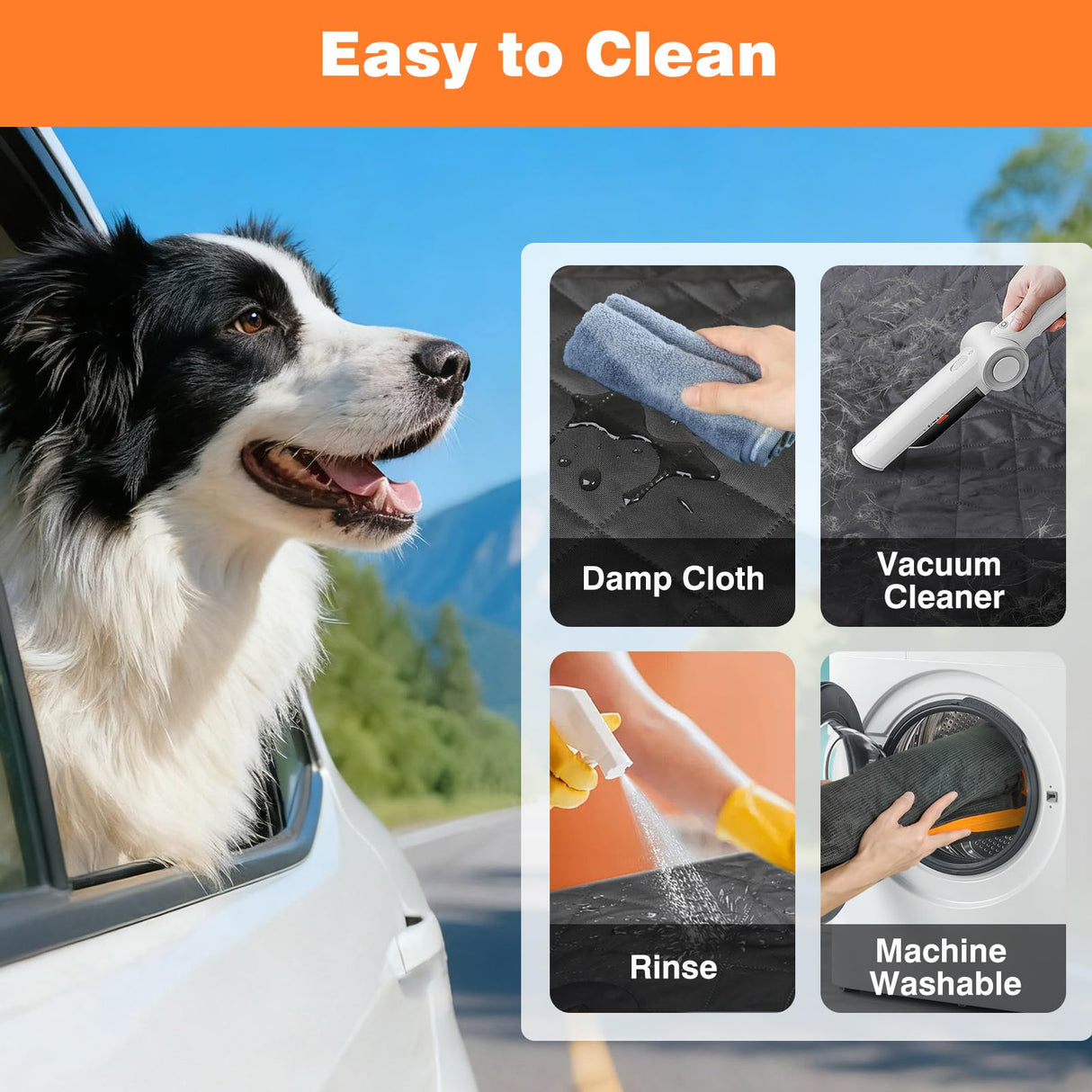 PetJoy Dog Car Seat Cover with Hammock Design โ 600D Heavy Duty Waterproof & Scratch-Resistant Rear Seat Protector for Dogs, Non-Slip Back Seat Covers for Cars, Trucks, SUVs