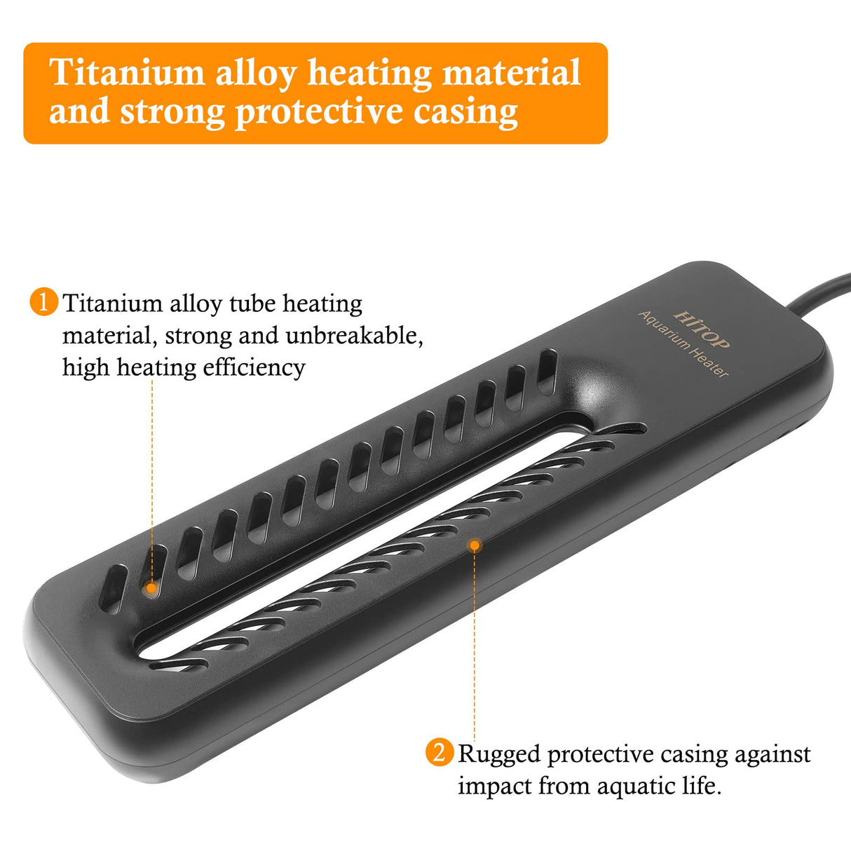 HITOP 1000W Digital Aquarium Heater: Titanium Fish Tank Heater with Temperature Control Device, Submersible Heater for Freshwater/seawater up to 300 Gallon