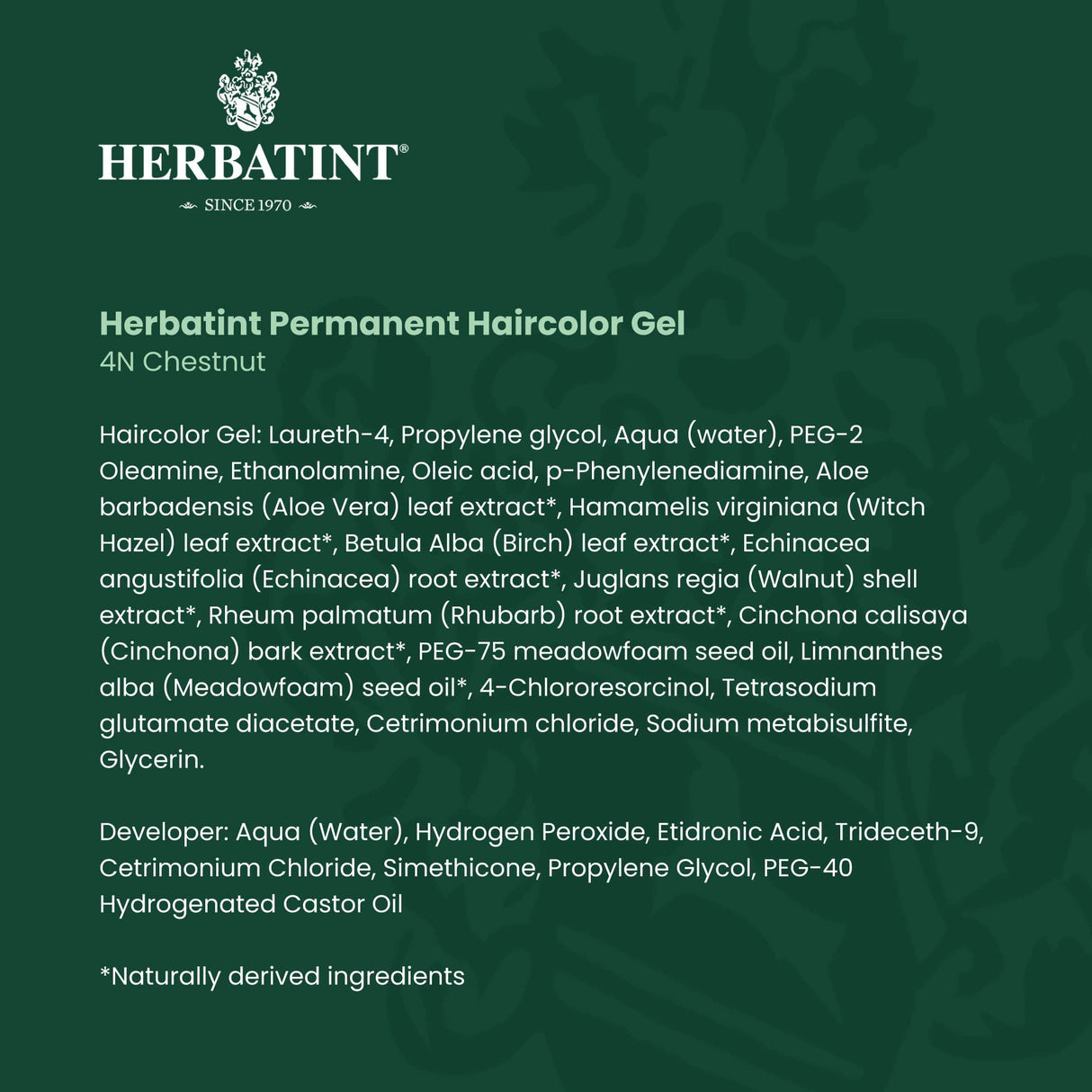Herbatint Permanent Haircolor Gel, 4N Chestnut, Alcohol Free, Vegan, 100% Grey Coverage - 4.56 oz (3 Pack)
