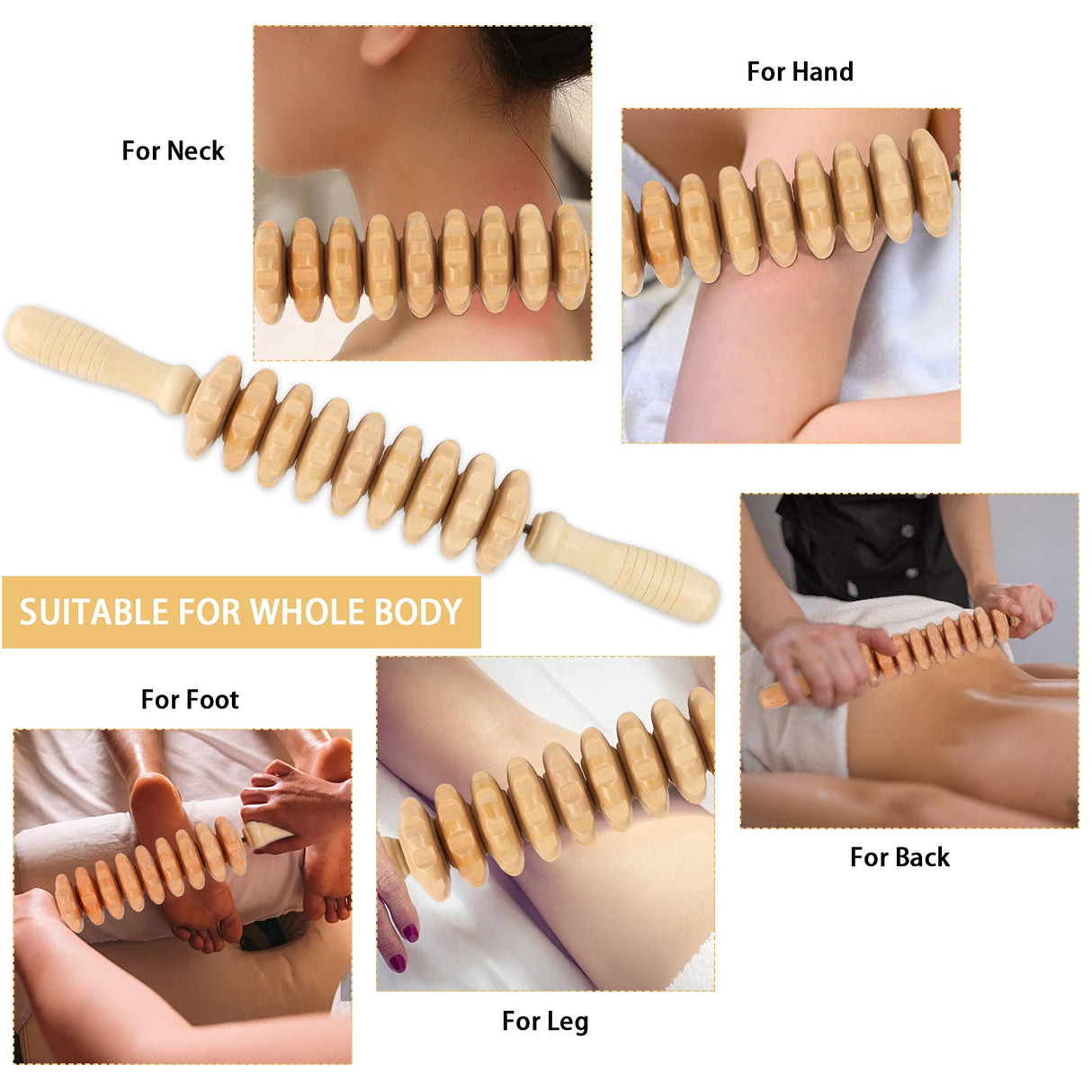 Machomby 2 Pcs Wooden Gua Sha Tools Lymphatic Drainage Tool, Wood Therapy Massage Tools Manual Gua Sha Tools Anti Cellulite Massage Tool for Gua Sha Massage, Maderotherapy, Body Sculpting