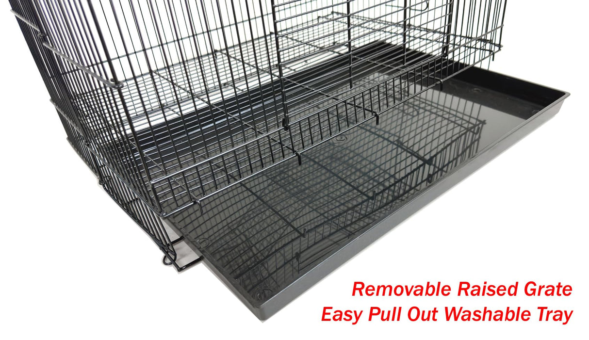 3-Levels Easy Portable Collapsible Ferret Chinchilla Sugar Glider Rats Mouse Animal Critter Chew-Proof Metal Carrier Travel Cage with Narrow 3/8-Inch Bar Spacing Easy to Setup No Tools Needed
