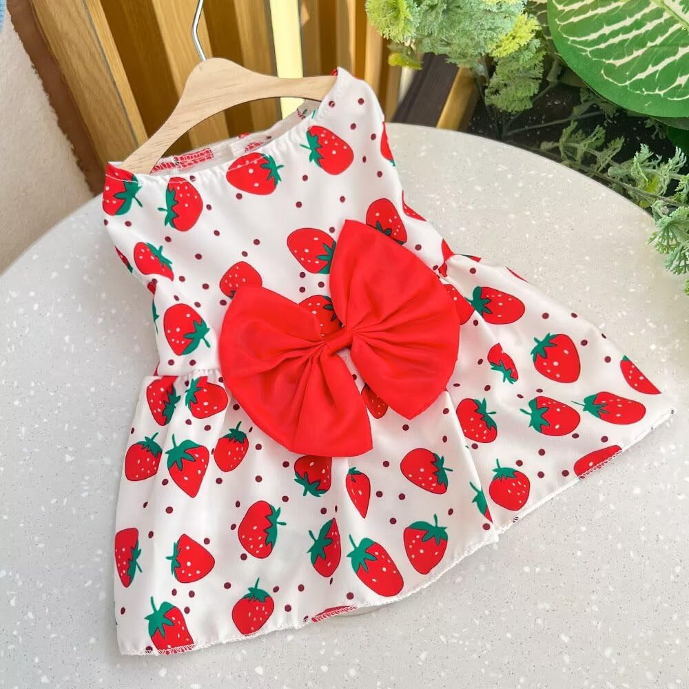 Clopon Small Dog Dress Medium Dog Clothes for Girls Bulldog Party Puppies Tutu Dresses for Doggie Winter Apparels M