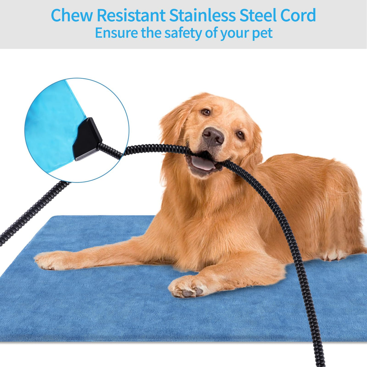 KEKELAN Pet Heating Pad for Dogs, Indoor Outdoor Heated Cat Bed Waterproof Electric Heated Pad Mat for Cats with Chew Resistant Cord,5 Timer and 6 Level Temperature Pet Bed Warming Pad-15.7x27.5