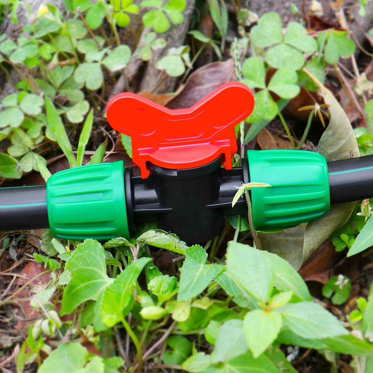 Gardrip 10 Pack Drip Irrigation Valve for 1/2 Inch Drip Tubing (1/2" ID x 0.65" OD):1/2'' In-line Locked Barbed Ball Valve Drip Line Shut Off Valve Parts In Irrigation System for Garden