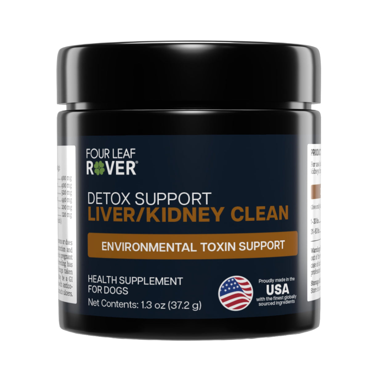 Four Leaf Rover Dog Liver Support - with Organic Milk Thistle & Mushrooms - with Kidney Support - Detox & Cleanse - Veterinarian Formulated