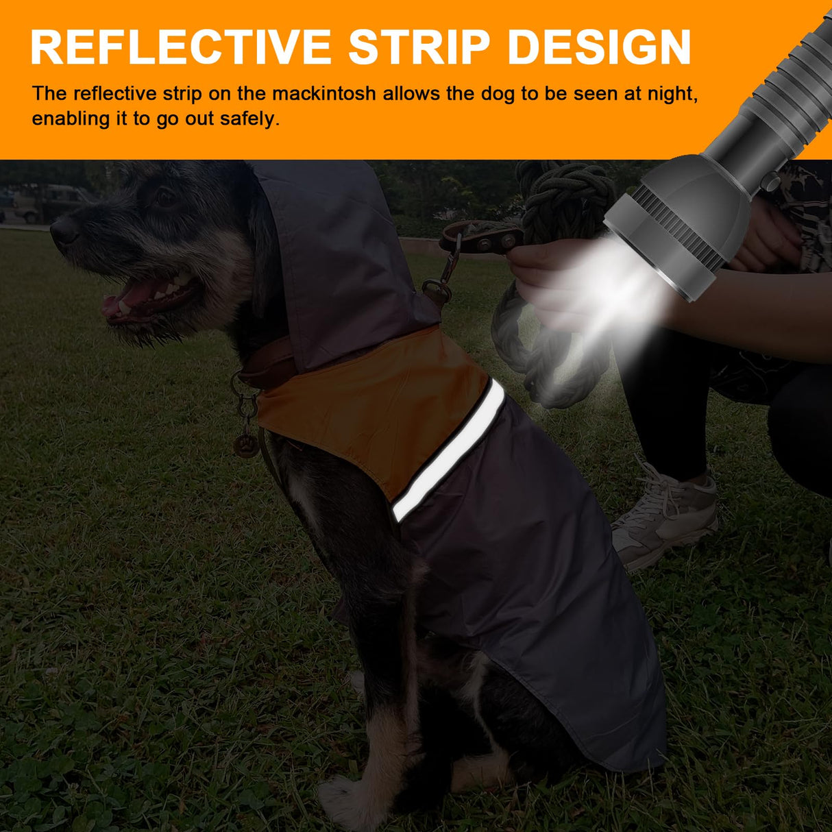 Dog Raincoat with Reflective Strip, Ultra Light Breathable Waterproof Dog Rain Jacket, Adjustable Waterproof Dog Raincoat with Hood, Suitable for Small, Medium, and Large Dogs (Grey, XL)