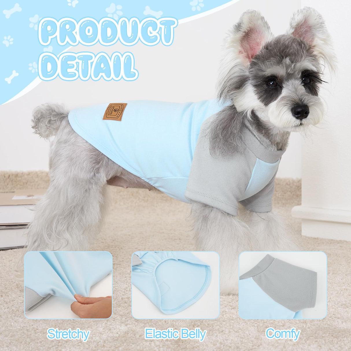 XPUDAC 4 Pack Dog Sweaters Comfy Dog Clothes with Sleeves Puppy Shirts Pullover Pet Sweatshirt for Small Medium Large Dogs Boy Girl Doggy Outfits Cat Apparel, Blue, M