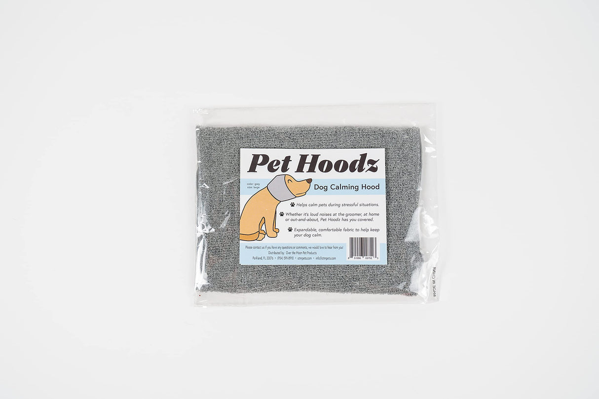 Pet Hoodz for Dogs-Anxiety, Grooming, Ear Muffs, Dog Ear Protection, Calming, Ear Compression, Pet Hoodie, Dog Hoodie (Large, Grey)