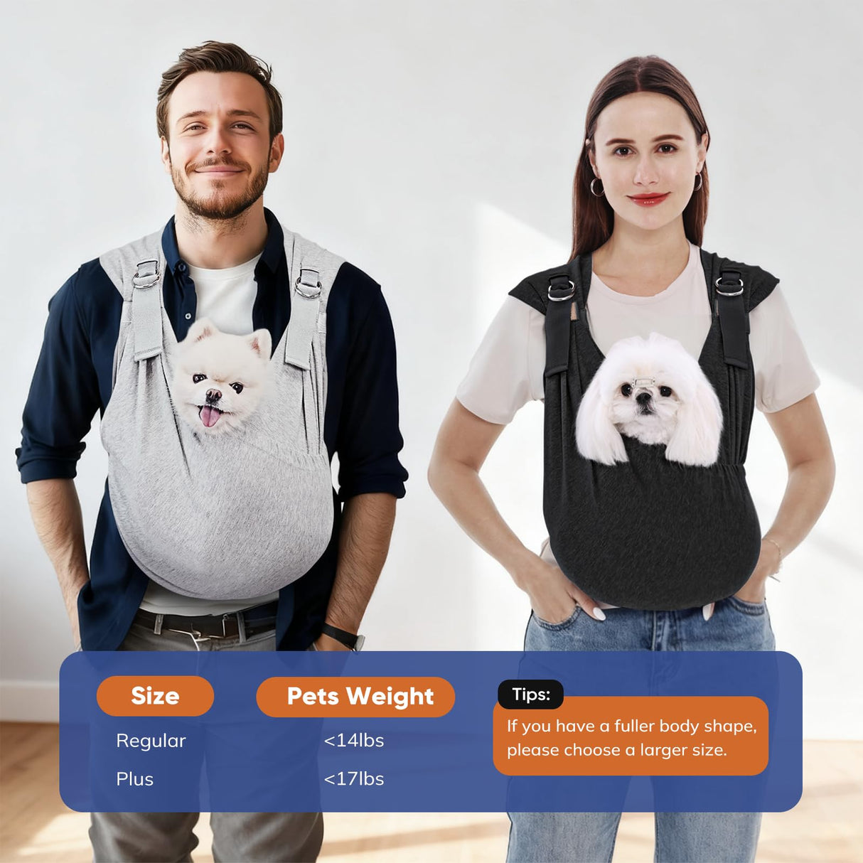 Supet Dog Carrier Sling for Small Dogs, Hands Free Adjustable Soft Cotton Puppy Chest Bag Carrier, Anti-Anxiety & Back Pain Relief Pet Front Pack (Black, XS)