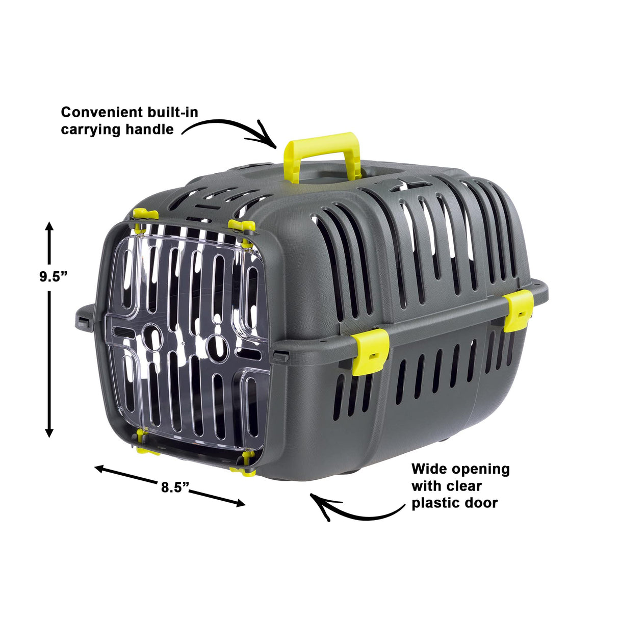 Ferplast Jet Pet Carrier: Value Dog Carrier Suitable for Toy Dog Breeds & Small Cats, Assembled Dimensions are 18.51L x 12.6W x 11.42H inches, Green