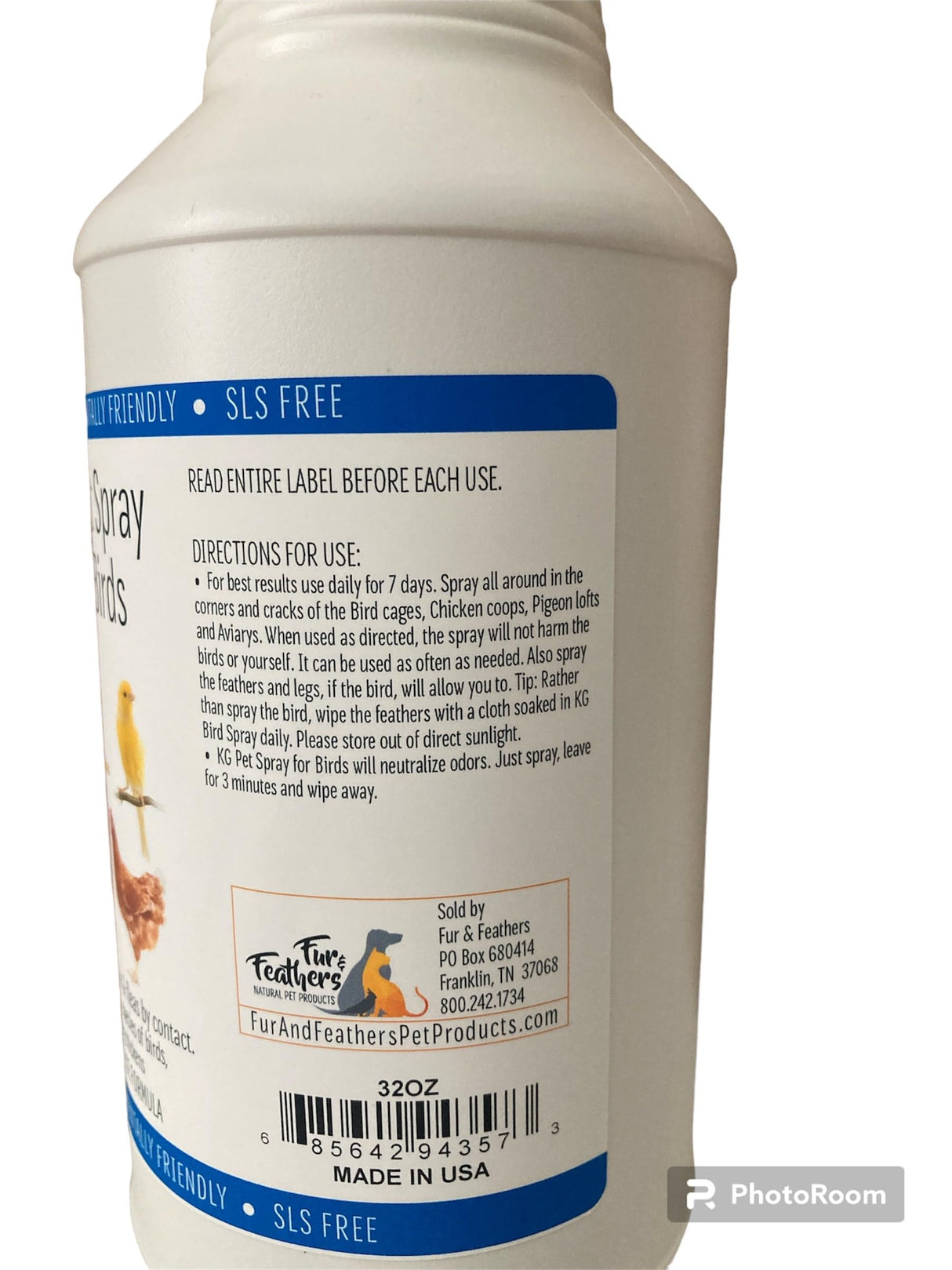 KG Pet Spray for Birds - Ready to Use Formula (16 oz)