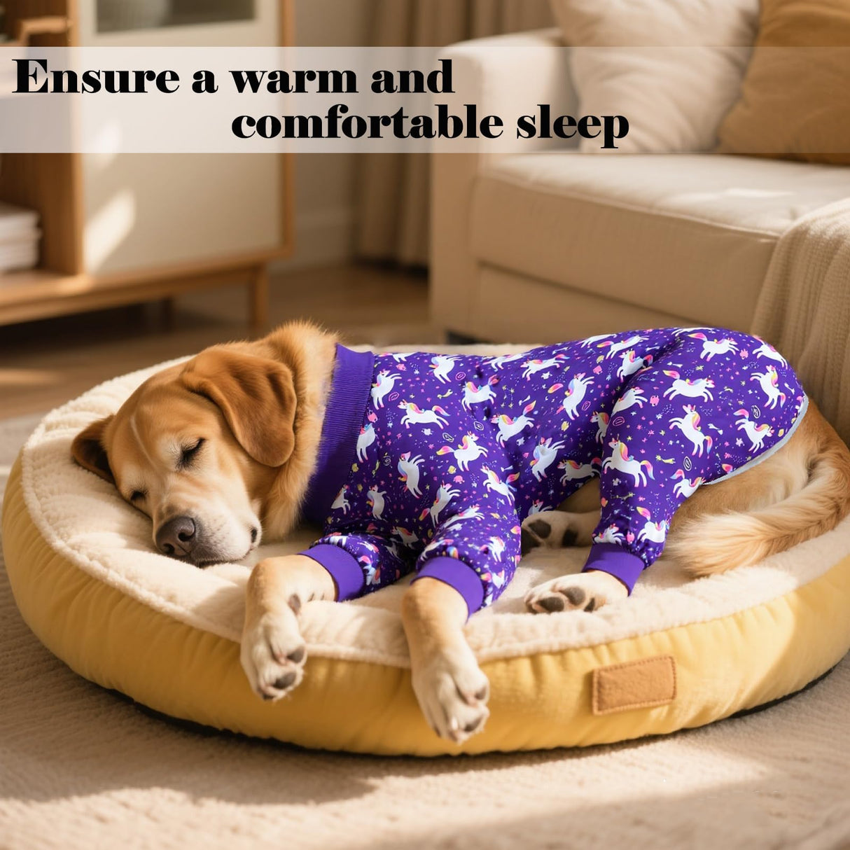 Dog Recovery Surgical Suit Male Female After Spayed, Dog Pajamas for Large Sized Breed, Dog Onesies, Unicorn, XXXL