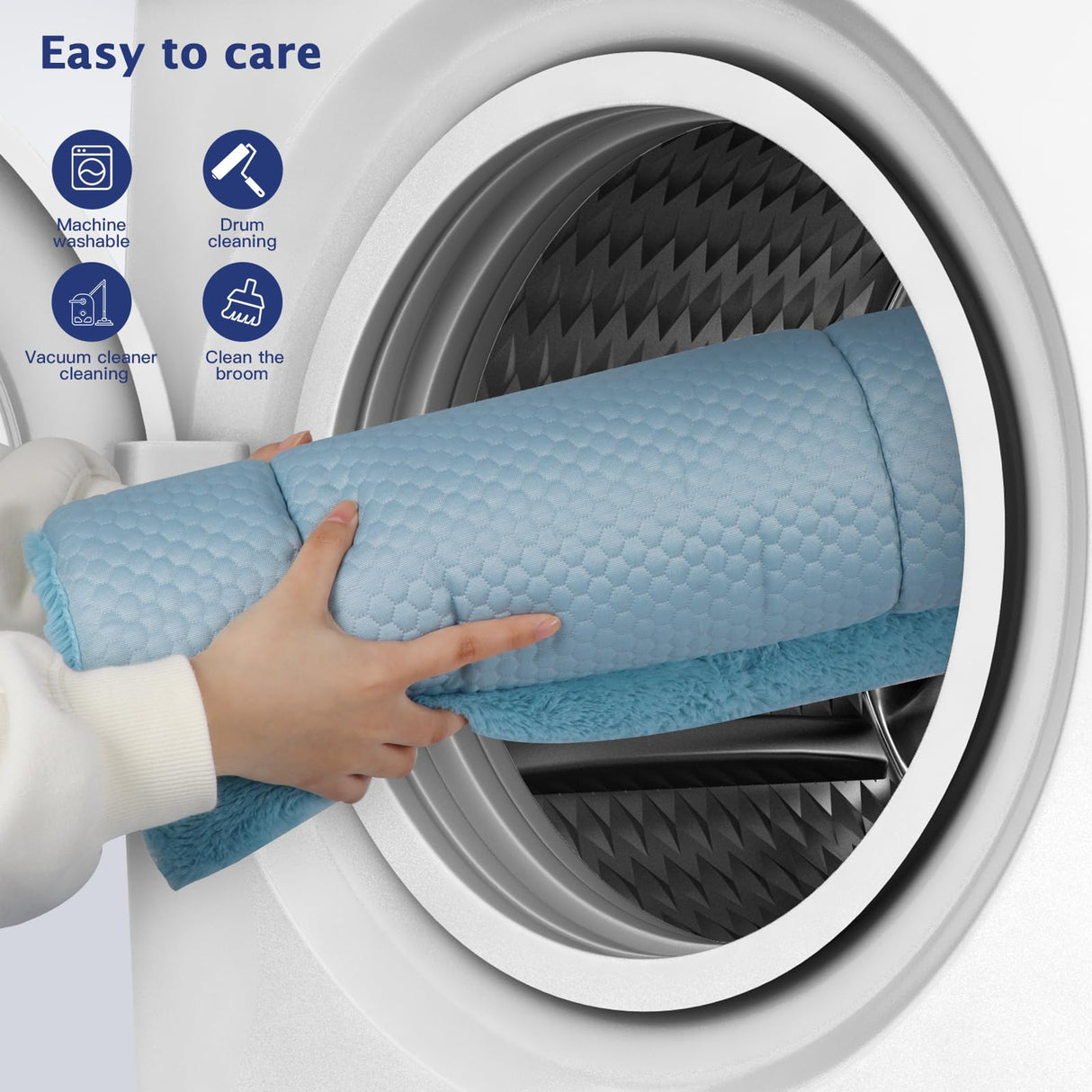 Vetasac Dog Bed Mat, Crate Pad Reversible,Soft Kennel Pad, Washable Dog Crate Mat (Cool and Warm),Pet Sleeping Mattress for Small Medium Dogs XB009 (42''x28'',Blue)