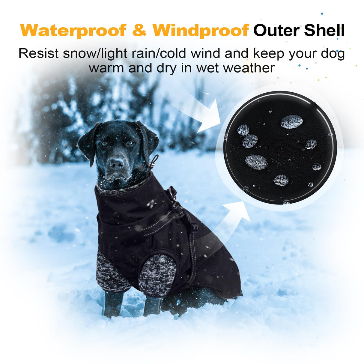 Lelepet Dog Coat 3 in 1 Waterproof Dog Winter Jacket with Harness Built in Windproof Snow Jakcet with Detachable Fleece Sweater Lining Reflective Thermal Cold Weather Coats for Small Medium Large Dogs