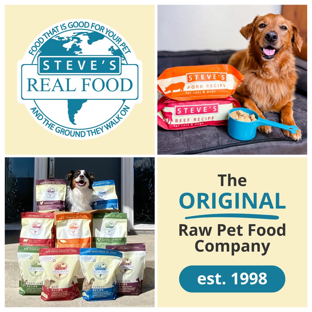 Steve's Real Food Freeze-Dried Raw Nuggets - Pork Recipe - Raw Pet Food for Dogs and Cats - 20 oz