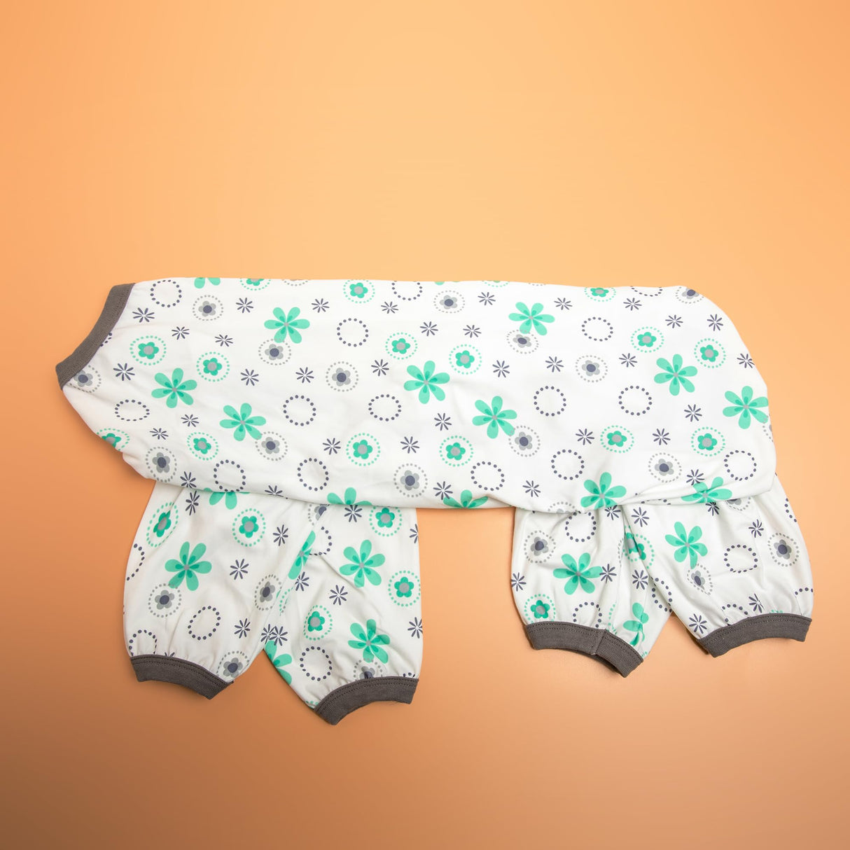 LovinPet Dog Pajamas for Large Dogs Boy,Pet Anxiety Relief PJ's,Uv Protection Pet Tshirt,Dog Comfy Stretchy Fabric,Mint Floral Print, Pullover Pitbull Clothes for All Seasons,Medium