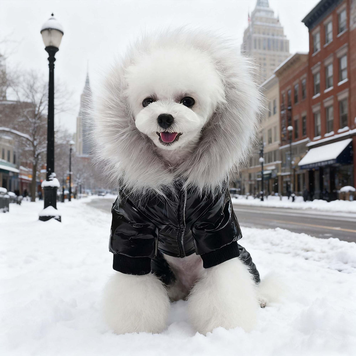 MUYAOPET Waterproof Pet Clothes for Dog Winter Warm Jacket Coat Dog Hooded Jumpsuit Snowsuit(XXL, Black)