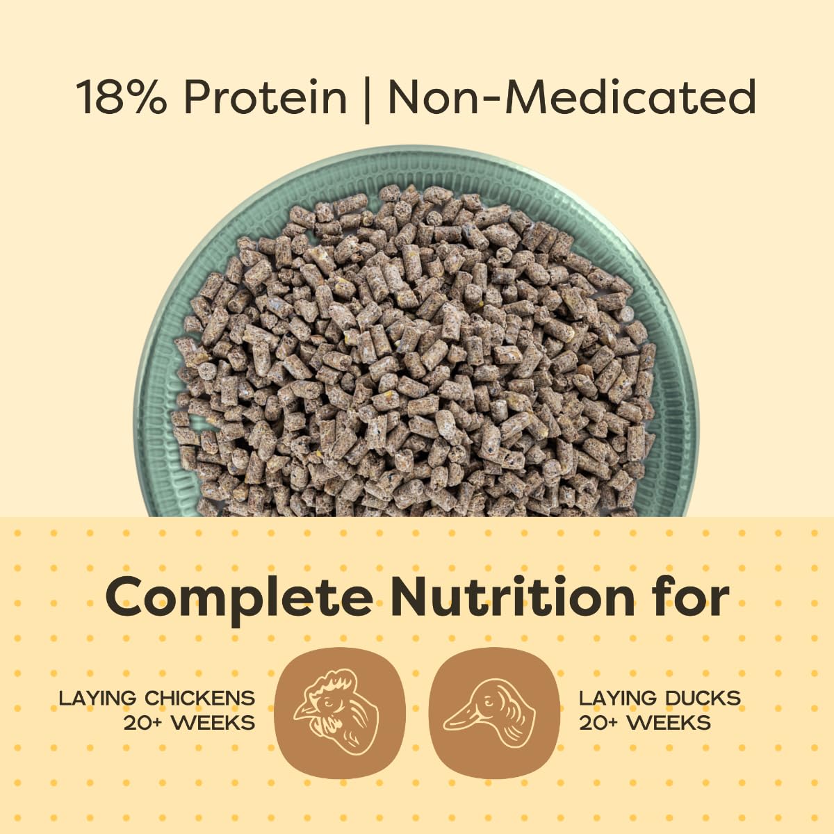 Scratch and Peck Feeds Whole Grain Layer Pellets Chicken and Duck Feed - 25 lbs Bag - Corn-Free and Soy-Free - 18% Protein, Certified Organic and Non-GMO Project Verified Chicken Food