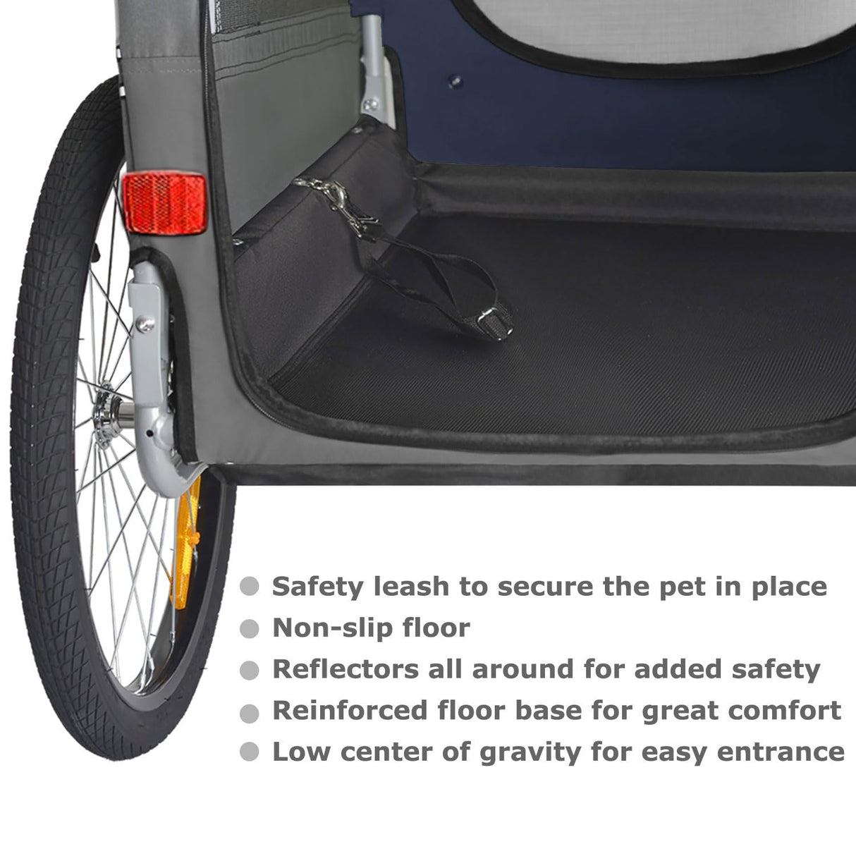 DOGGYHUT® Premium Large Pet Bike Trailer for Medium or Large Dog, Up to 78 lbs,Dog Bicycle Carrier,Low Center of Gravity,Easy Folding Frame (Blue)