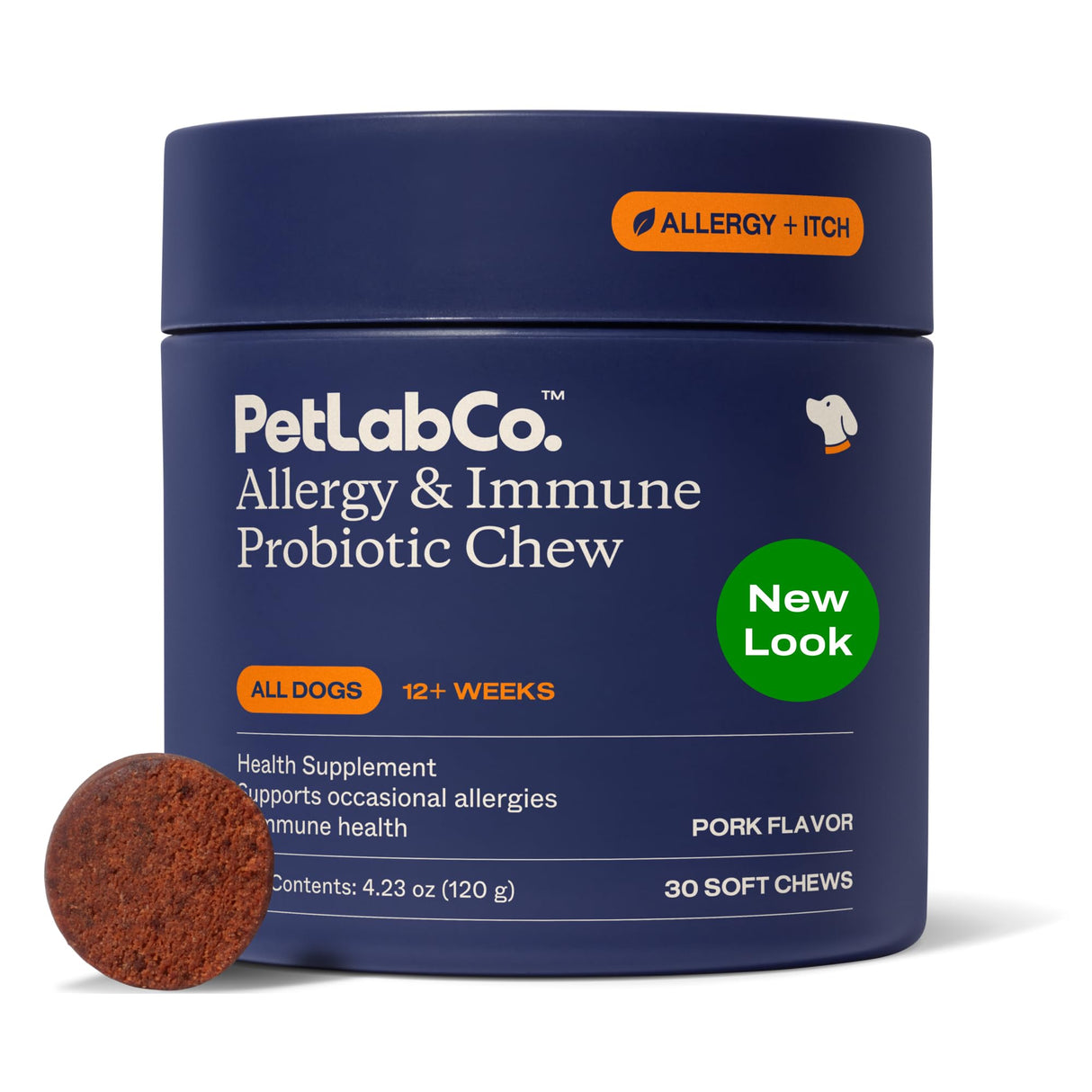 PetLab Co. Allergy & Immune Probiotics for Dogs, Support Seasonal Allergies, Gut & Digestive Health - Pork Flavor - 30 Soft Chews - Packaging May Vary
