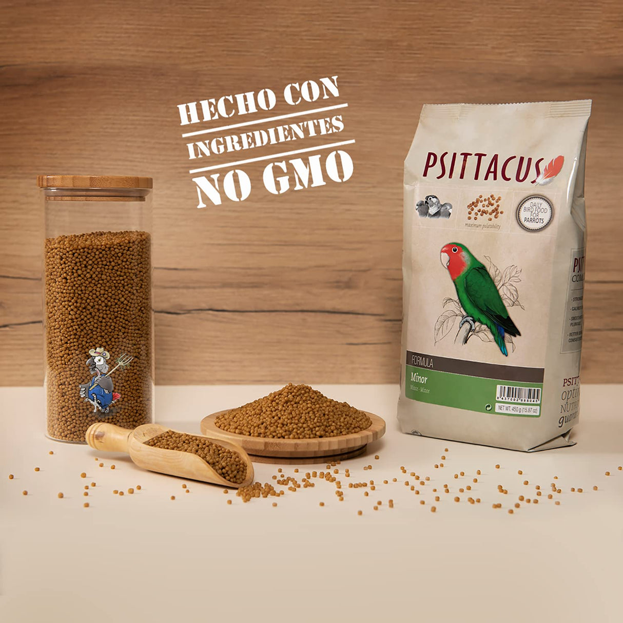Psittacus Minor 1 lb | Complete Pellet Diet for Lovebirds, Parrotlets and Green Cheeks | Premium Food for Birds, 100% no-GMO