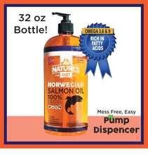 Load image into Gallery viewer, Nature's Diet Pet 32 oz Norwegian Salmon Oil Dogs & Cats - Natural Support for Joint Function Immune Heart Health Appetite Skin & Coat Omega 3 6 9 Liquid Food Topper EPA DHA Fatty Acids