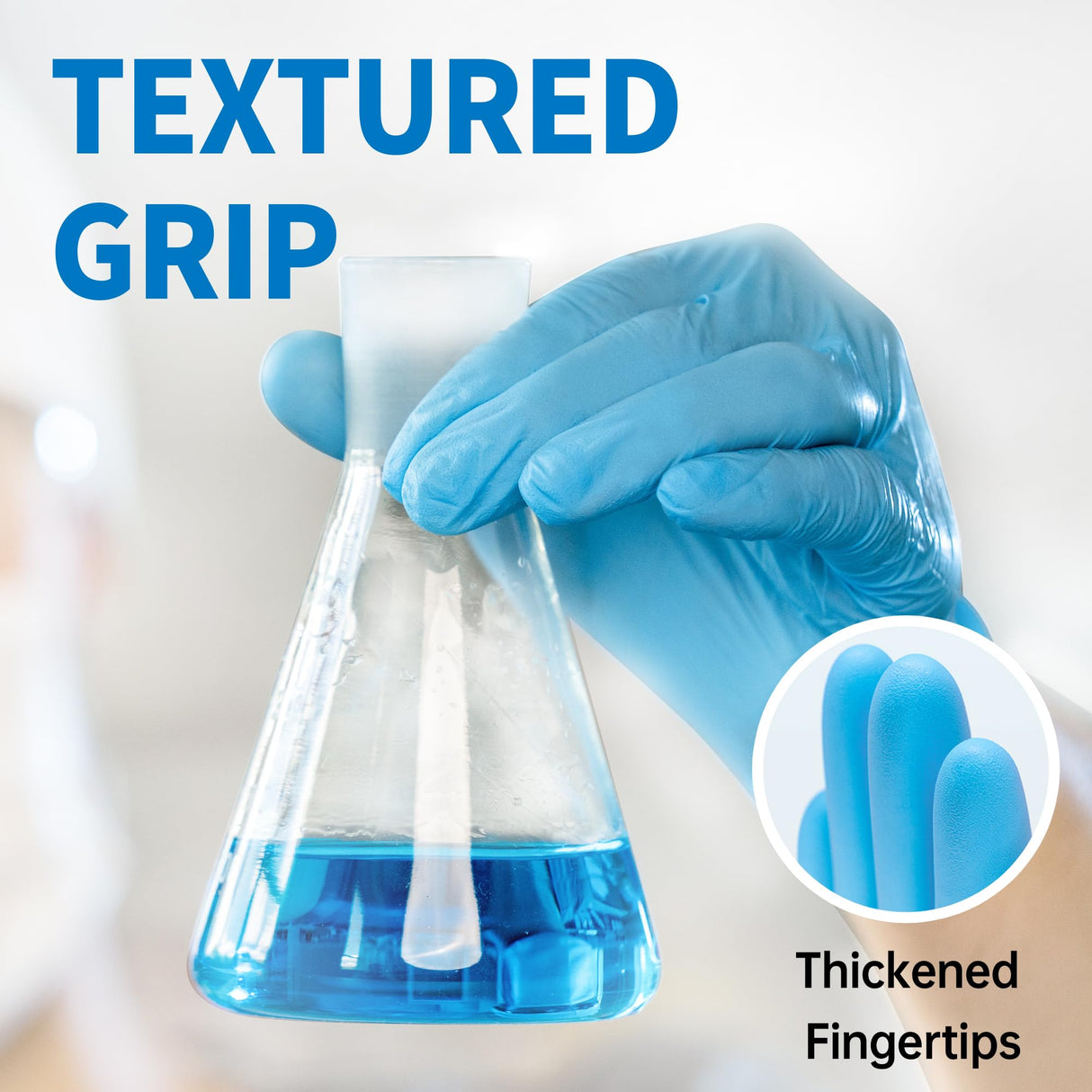 Powder-Free Nitrile Exam Gloves, 4.5 Mil, 100 Pcs Blue Disposable Latex-Free Food-Safe Medical Cleaning Cooking Gloves (Medium)