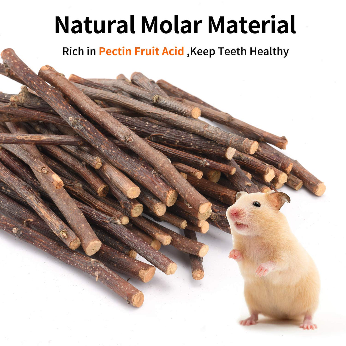 CHUHUAYUAN Natural Apple Sticks, 500g Treats Food for Small Animals, Chew Toys for Chinchilla Guinea Pigs Rabbit Squirrel Hamster Bunny